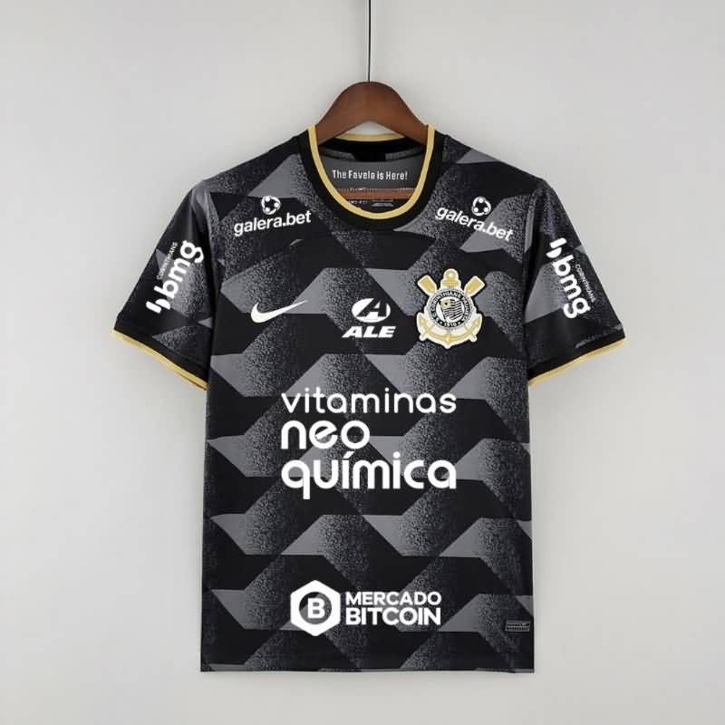 Thailand Quality(AAA) 2022 Corinthians Away With Sponsers Soccer Jersey