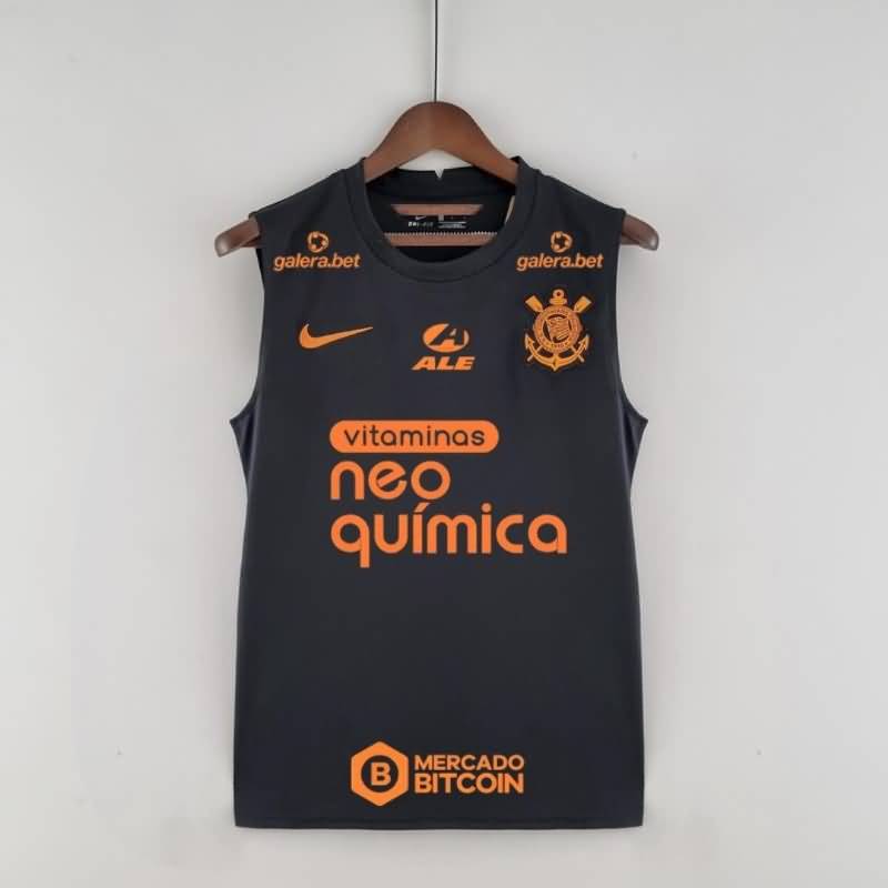 Thailand Quality(AAA) 2022 Corinthians Black Sponsers Vest Soccer Jersey