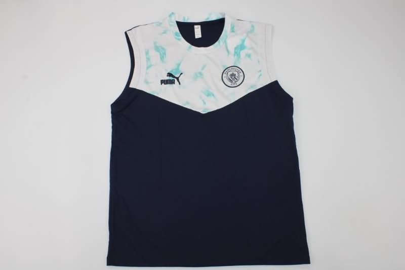 Thailand Quality(AAA) 22/23 Manchester City Dark Blue Vest Soccer Jersey