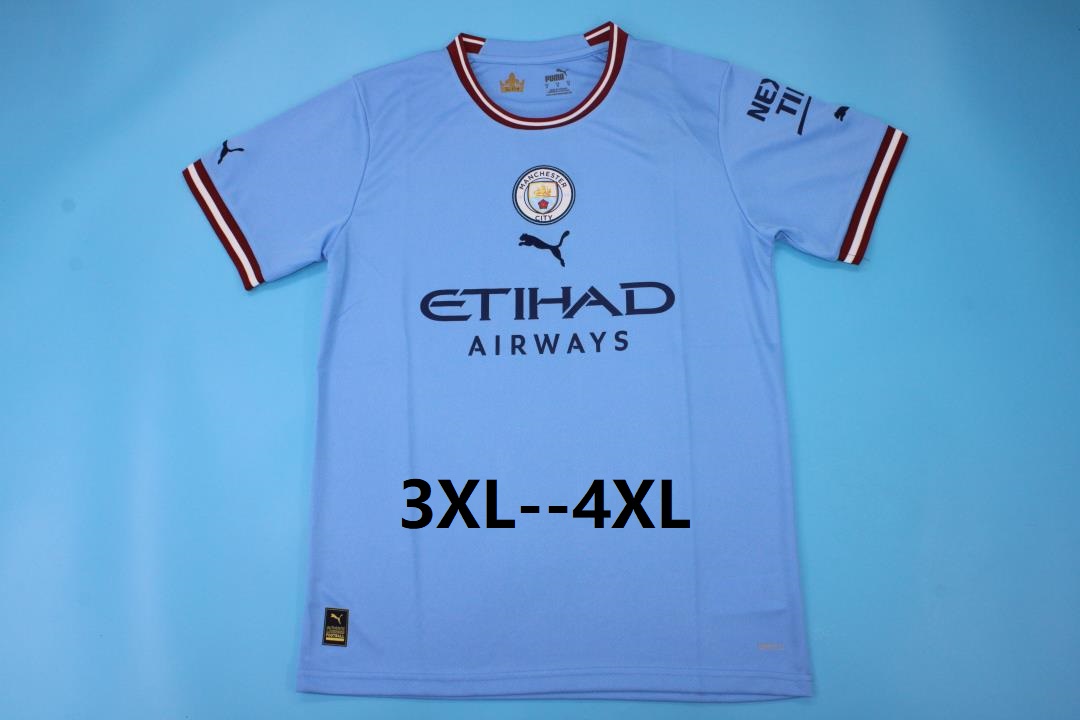 Thailand Quality(AAA) 22/23 Manchester City Home Soccer Jersey(Big Size)
