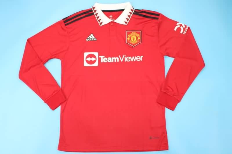 Thailand Quality(AAA) 22/23 Manchester United Home Long Sleeve Soccer Jersey