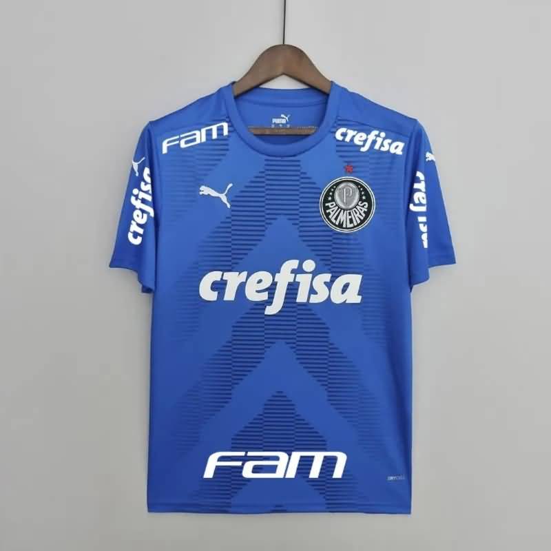 Thailand Quality(AAA) 2022 Palmeiras Goalkeeper Blue Sponsor Soccer Jersey