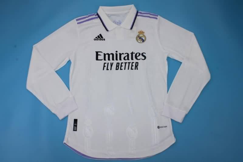 Thailand Quality(AAA) 22/23 Real Madrid Home Long Soccer Jersey(Player)