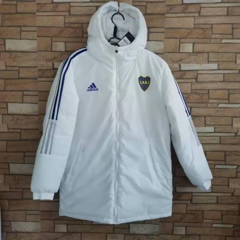Thailand Quality(AAA) 22/23 Boca Juniors White Soccer Cotton Coat