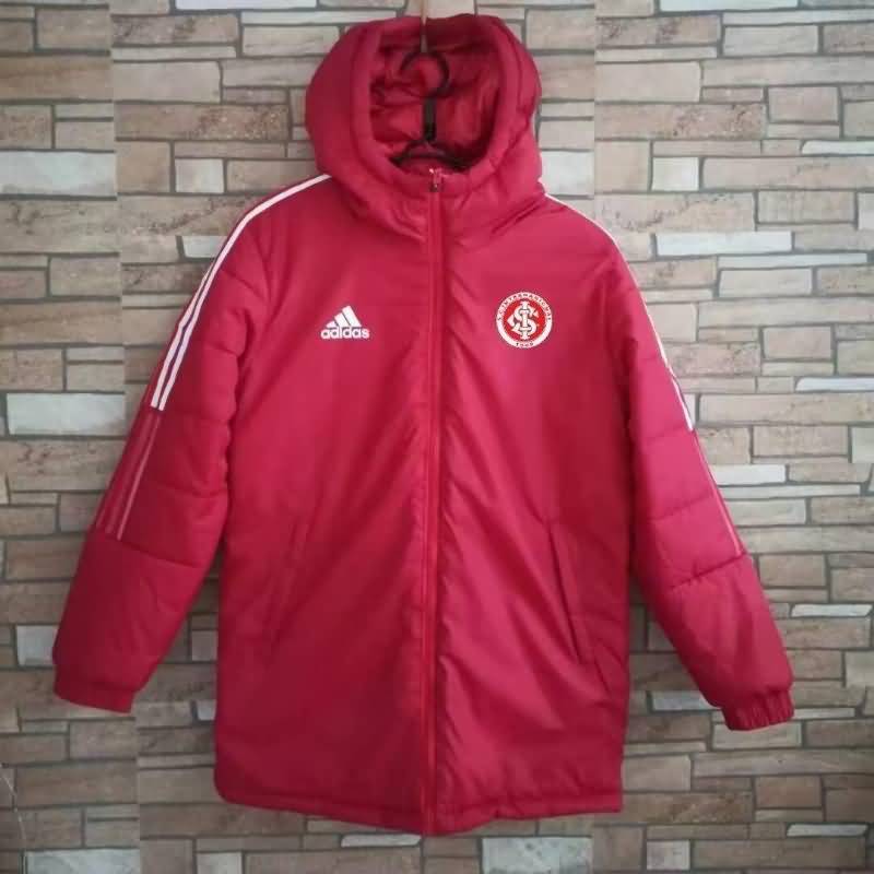 Thailand Quality(AAA) 2022 Sport Club Internacional Red Soccer Cotton Coat