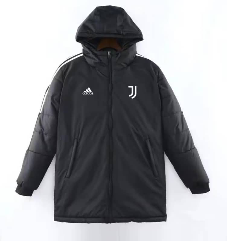 Thailand Quality(AAA) 2022 Juventus Black Soccer Cotton Coat 02