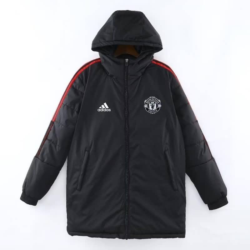 Thailand Quality(AAA) 2022 Manchester United Black Soccer Cotton Coat