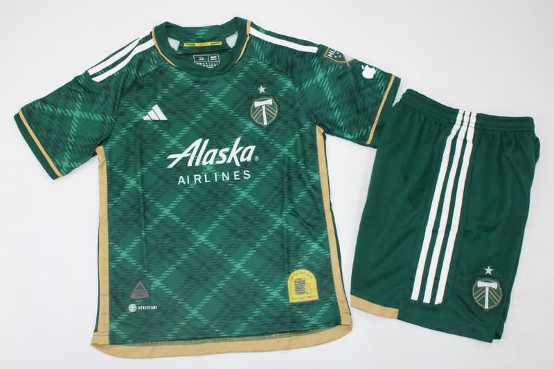 2023 Portland Timbers Home Kids Soccer Jersey And Shorts