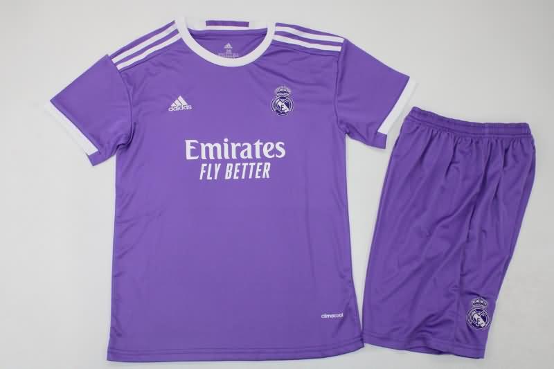 16/17 Real Madrid Away Kids Soccer Jersey And Shorts