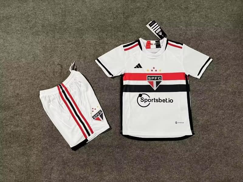 2023 Sao Paulo Home Kids Soccer Jersey And Shorts