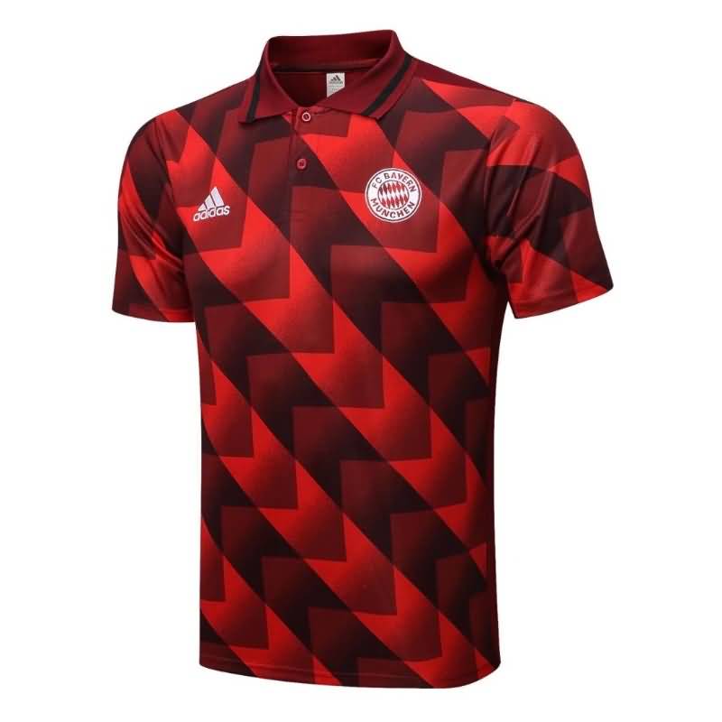 Thailand Quality(AAA) 22/23 Bayern Munich Dark Red Polo Soccer T-Shirt