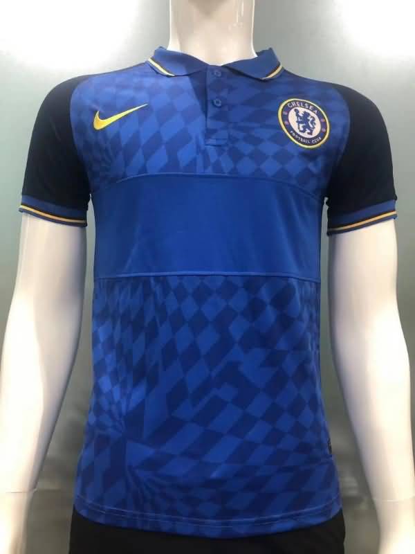 Thailand Quality(AAA) 22/23 Chelsea Blue Polo Soccer T-Shirt 02