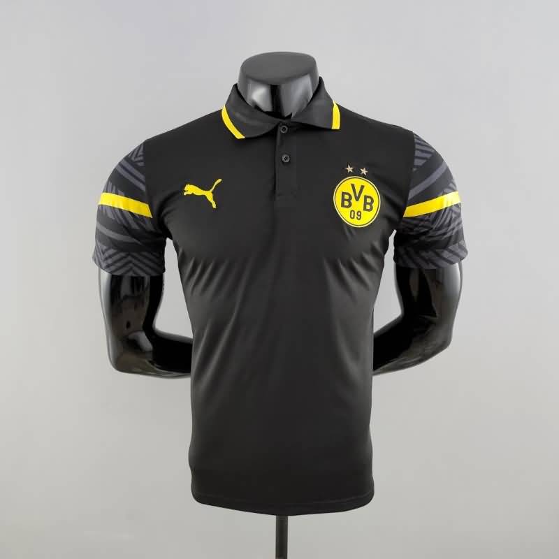 Thailand Quality(AAA) 22/23 Dortmund Black Polo Soccer T-Shirt