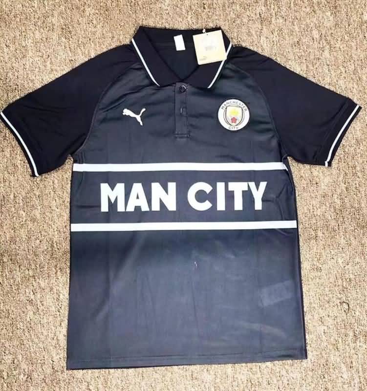 Thailand Quality(AAA) 22/23 Manchester City Dark Blue Polo Soccer T-Shirt