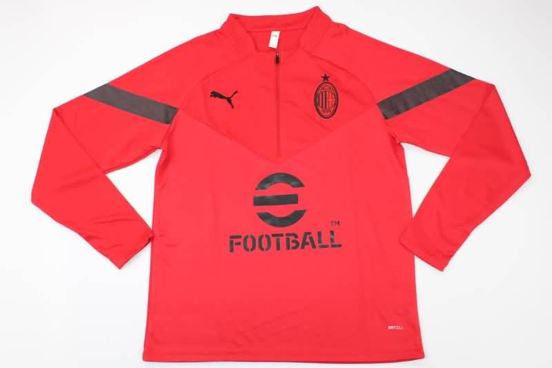Thailand Quality(AAA) 22/23 AC Milan Red Soccer Tracksuit 03