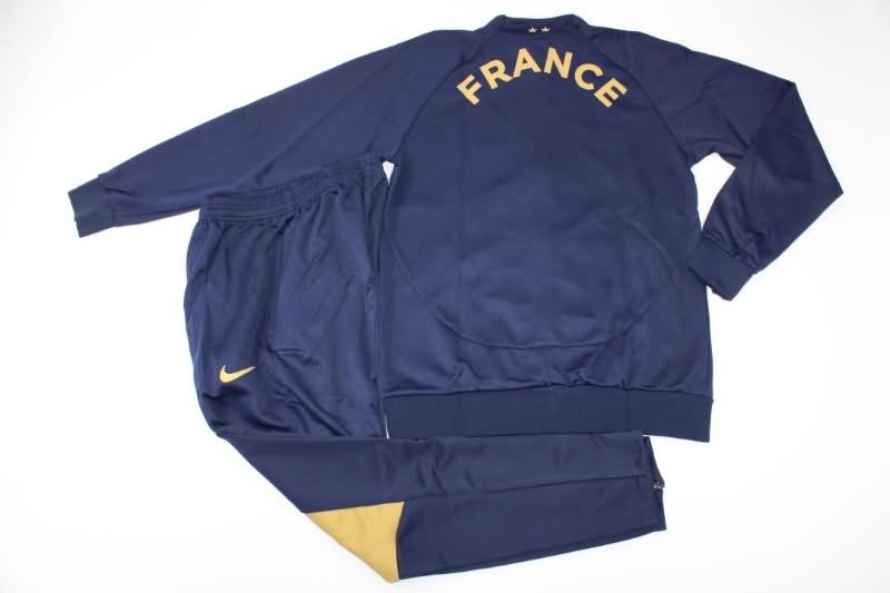 Thailand Quality(AAA) 2022 France Dark Blue Soccer Tracksuit 03