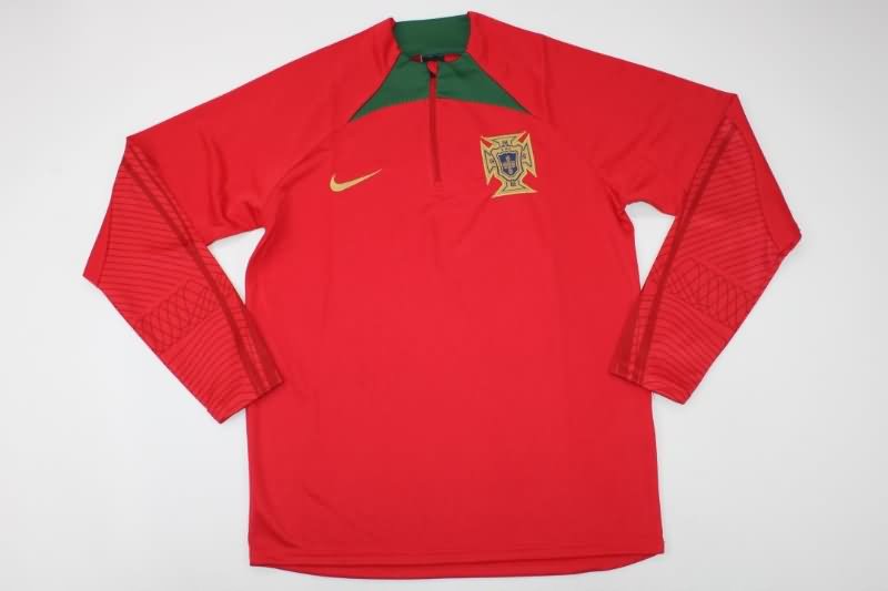 Thailand Quality(AAA) 2022 Portugal Red Soccer Tracksuit 02