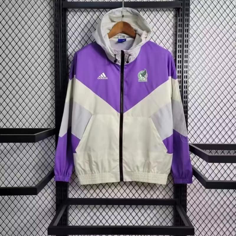 Thailand Quality(AAA) 2023 Mexico Purple White Soccer Windbreaker