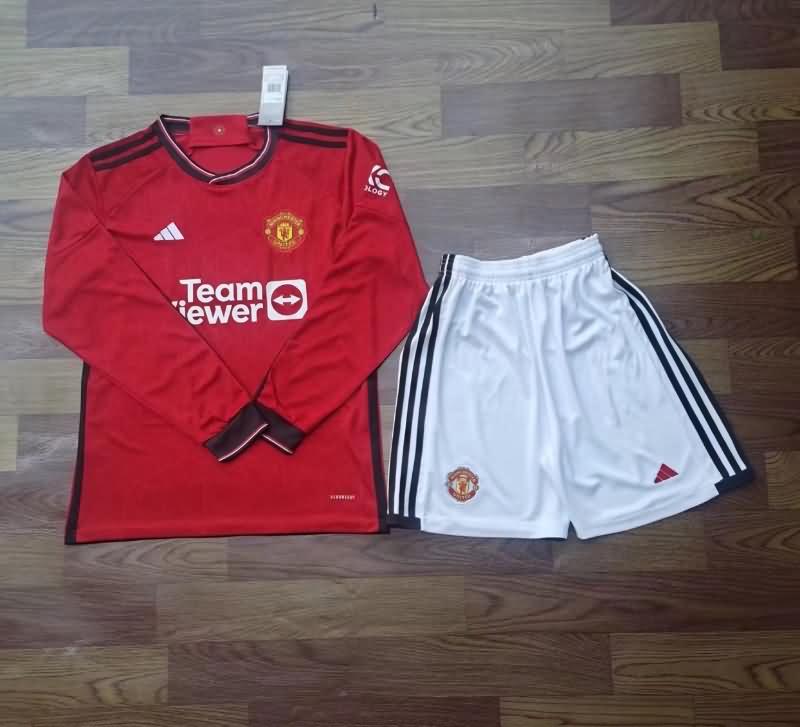 23/24 Manchester United Home Long Sleeve Soccer Jersey
