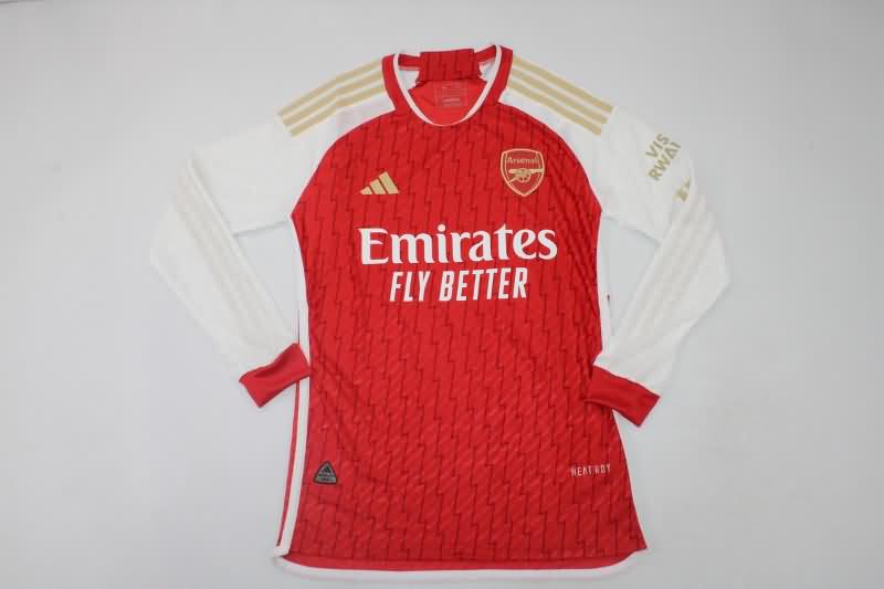 Thailand Quality(AAA) 23/24 Arsenal Home Long Sleeve Soccer Jersey (Player)