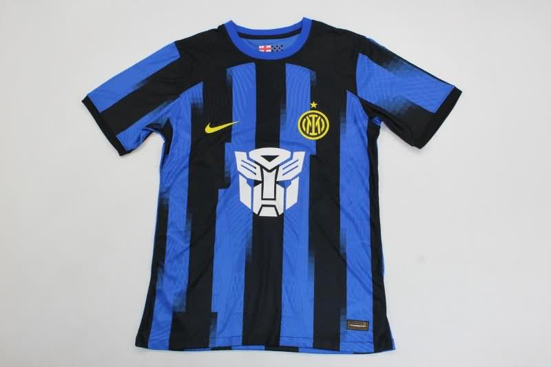 Thailand Quality(AAA) 23/24 Inter Milan Home Soccer Jersey Sponsor