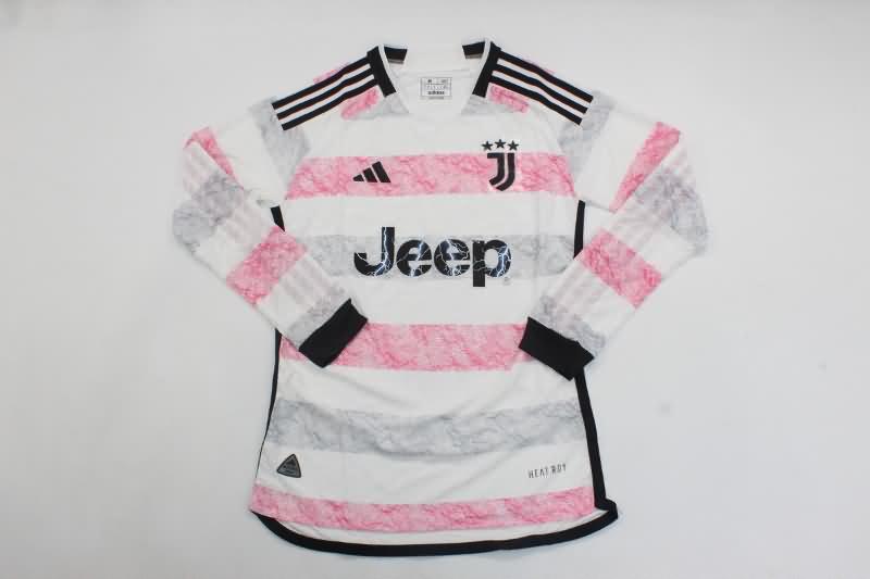 Thailand Quality(AAA) 23/24 Juventus Away Long Sleeve Soccer Jersey (Player)