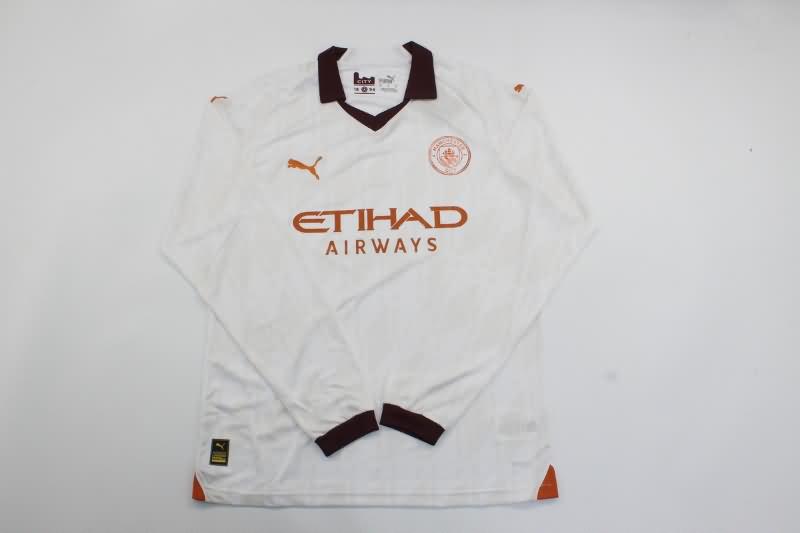 Thailand Quality(AAA) 23/24 Manchester City Away Long Sleeve Soccer Jersey