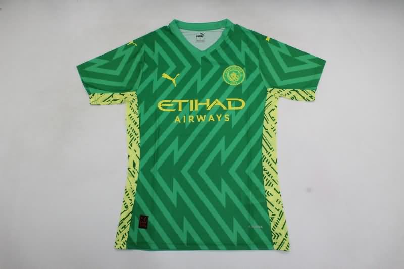 Thailand Quality(AAA) 23/24 Manchester City Goalkeeper Green Soccer Jersey (Player) 02