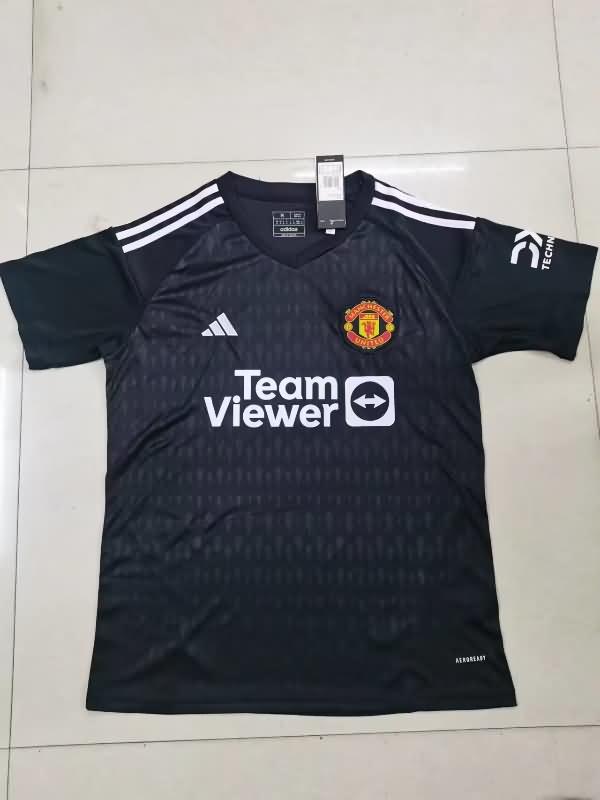 Thailand Quality(AAA) 23/24 Manchester United Goalkeeper Black Soccer Jersey