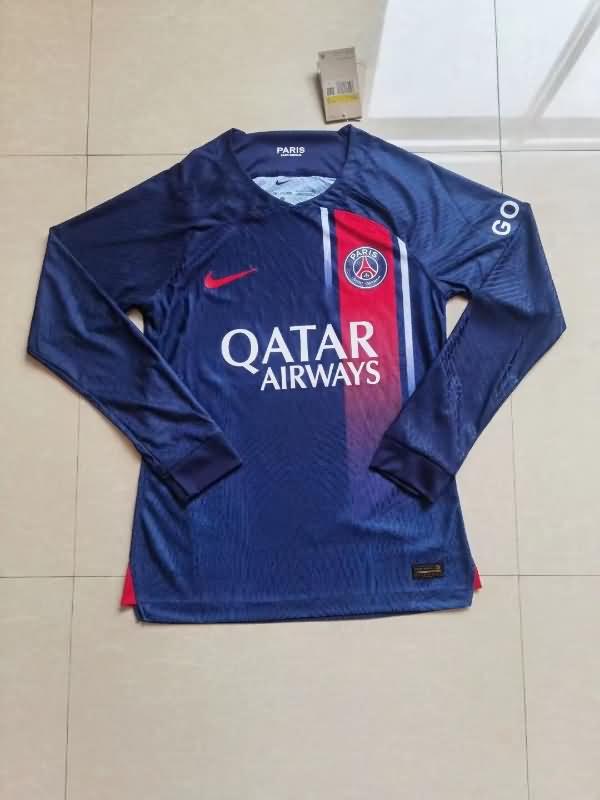 Thailand Quality(AAA) 23/24 Paris St Germain Home Long Sleeve Soccer Jersey (Player)