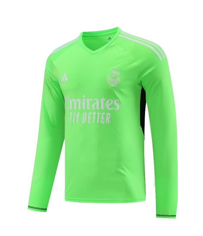 Thailand Quality(AAA) 23/24 Real Madrid Goalkeeper Green Long Sleeve Soccer Jersey