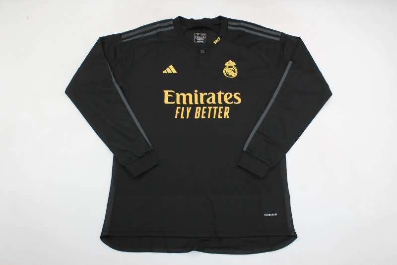 Thailand Quality(AAA) 23/24 Real Madrid Third Long Sleeve Soccer Jersey