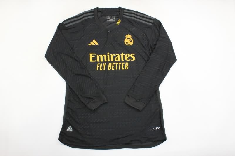 Thailand Quality(AAA) 23/24 Real Madrid Third Long Sleeve Soccer Jersey (Player)