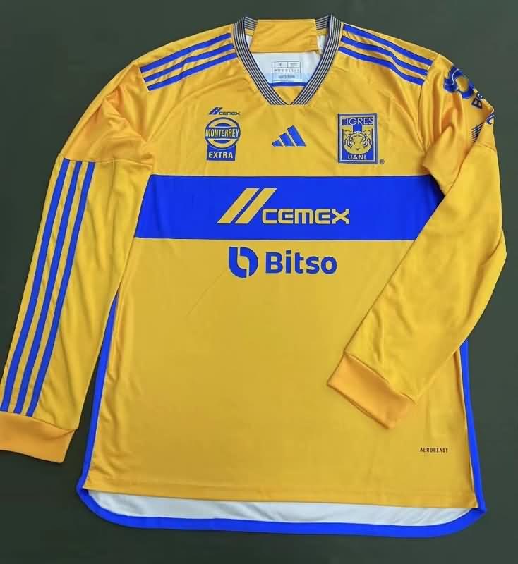 Thailand Quality(AAA) 23/24 Tigres UANL Home Long Sleeve Soccer Jersey