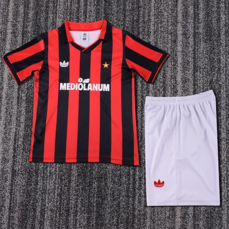 1990/91 AC Milan Home Kids Soccer Jersey And Shorts