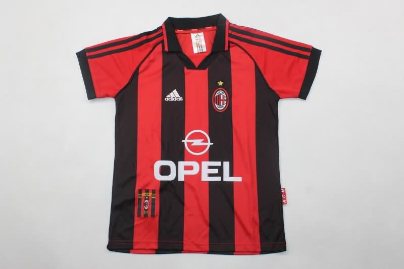 1998/00 AC Milan Home Kids Soccer Jersey And Shorts