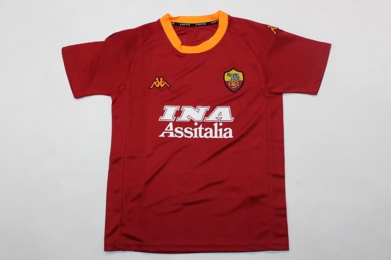 2000/01 AS Roma Home Kids Soccer Jersey And Shorts