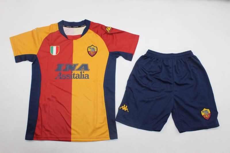 2001/02 AS Roma Home Kids Soccer Jersey And Shorts