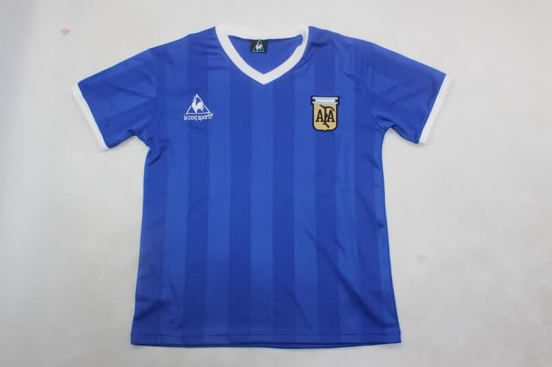 1986 Argentina Away Kids Soccer Jersey And Shorts