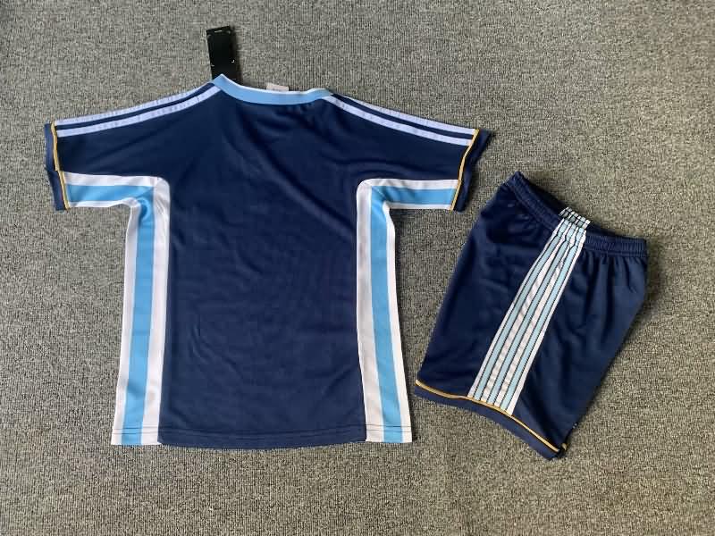 1998 Argentina Away Kids Soccer Jersey And Shorts