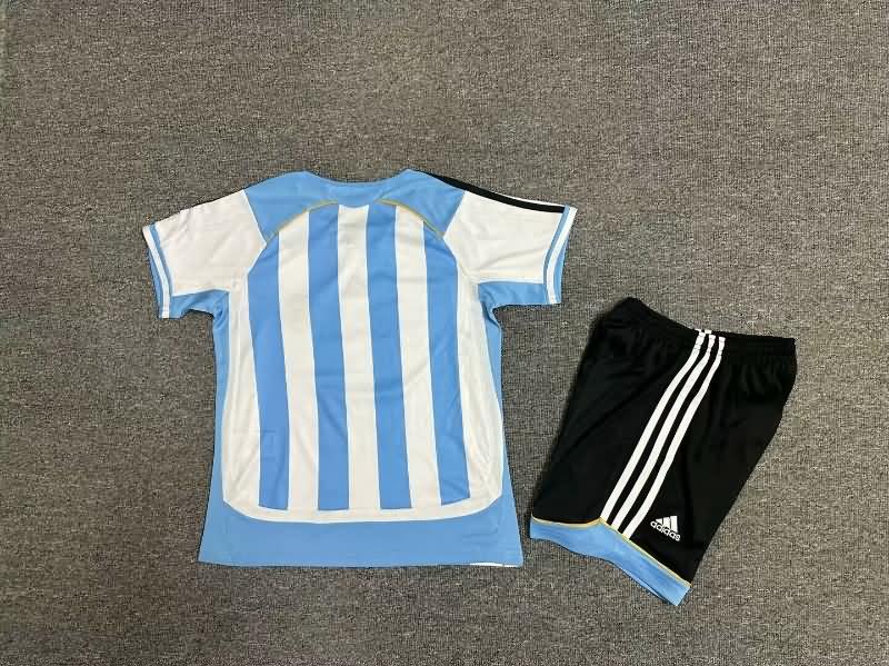 2006 Argentina Home Kids Soccer Jersey And Shorts