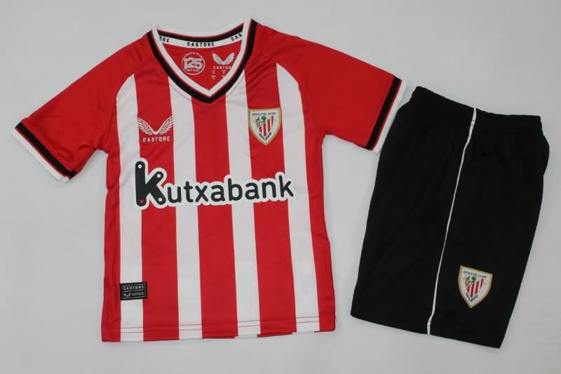 23/24 Athletic Bilbao Home Kids Soccer Jersey And Shorts