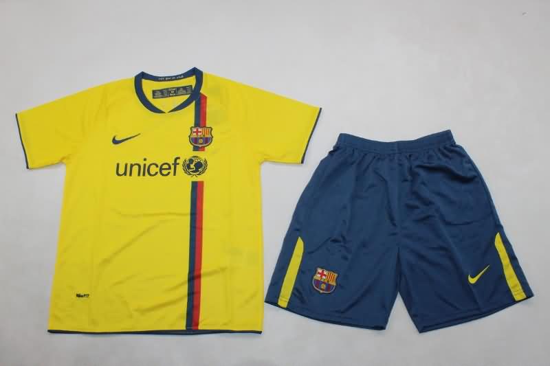 2008/09 Barcelona Away Kids Soccer Jersey And Shorts