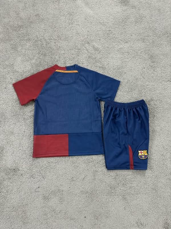 2008/09 Barcelona Home Final Kids Soccer Jersey And Shorts