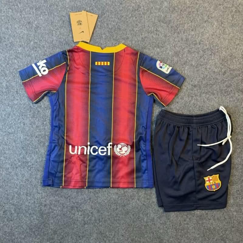 2020/21 Barcelona Home Kids Soccer Jersey And Shorts