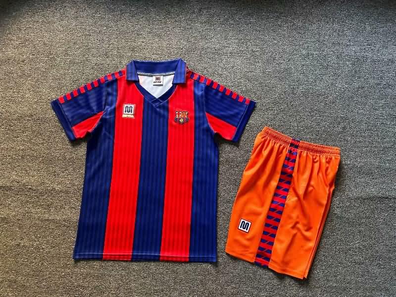 1991/92 Barcelona Home Kids Soccer Jersey And Shorts