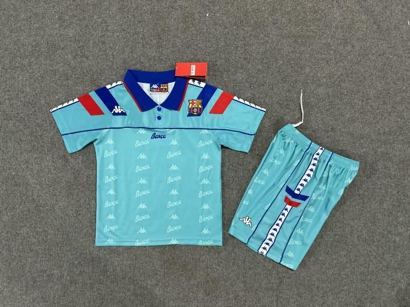 1992/95 Barcelona Away Kids Soccer Jersey And Shorts