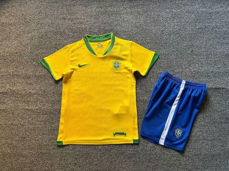 2010 Brazil Home Kids Soccer Jersey And Shorts