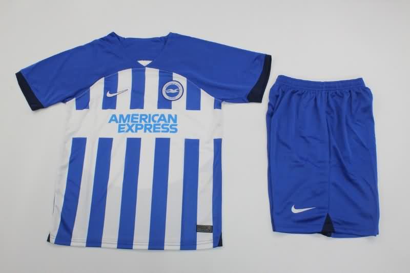 23/24 Brighton Home Kids Soccer Jersey And Shorts