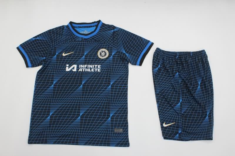 23/24 Chelsea Away Kids Soccer Jersey And Shorts